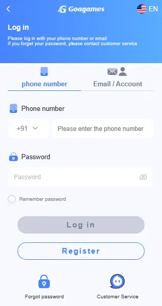 goa game login